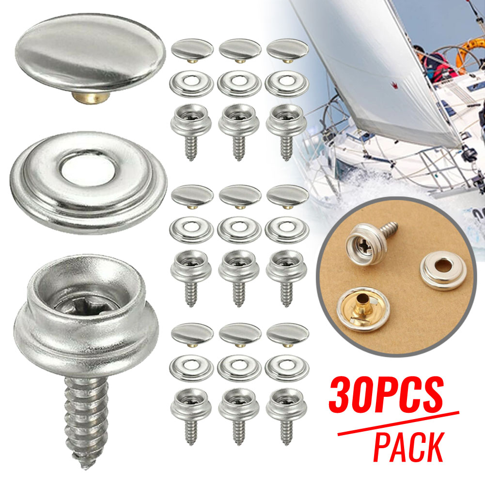 Snap Fastener Set - 30 шт. защелкивающаяся застежка из нержавеющей