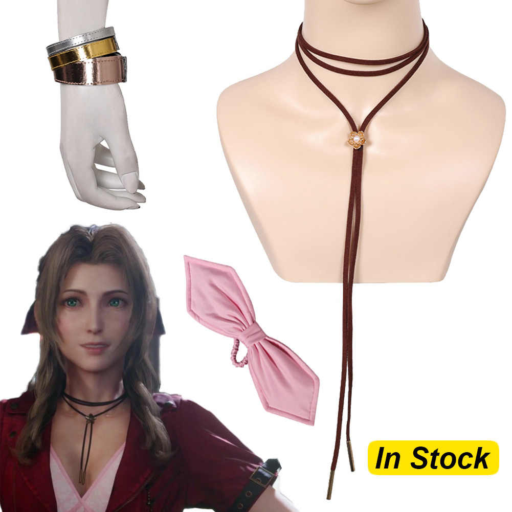 Aerith Cosplay Prop - Косплей-набор «Фантазия Аэрис»: ожерелье, галстук-бабочка, аксессуары