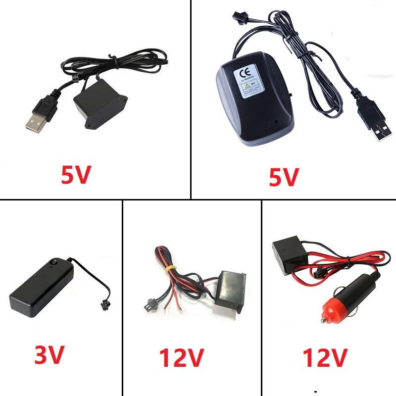 Led El Wire - Контроллер прикуривателя, DC 12 В, USB,